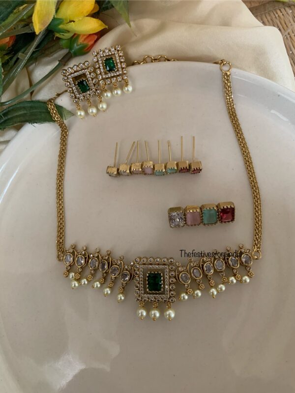 Diamond pearl drop changeable set