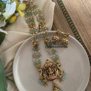 Bridal mint Lakshmi haaram set