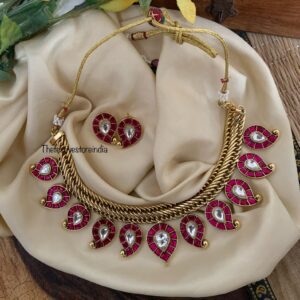 Grand Kemp jadau Maanga/Mango Jalebi chain set