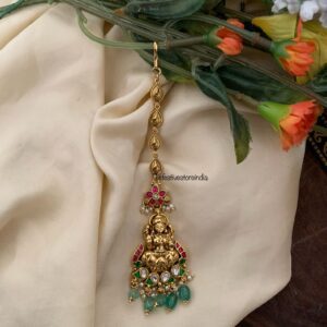 Lakshmi pastel green drops maangtikka
