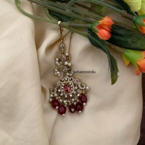 Victorian ruby drops maangtikka