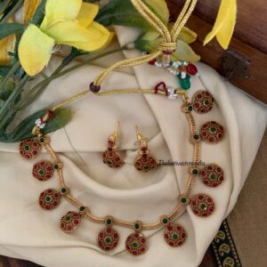 Budgeted bottu necklace set