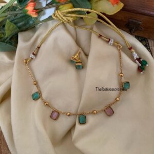 Pastel blue pink necklace set
