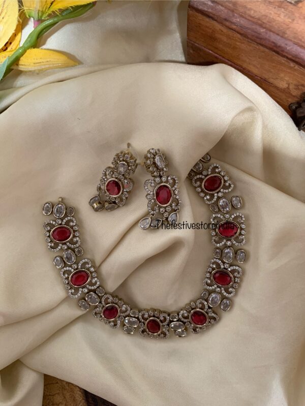 All ruby Victorian necklace/choker set