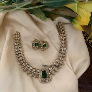 Victorian with just emerald stone necklace set