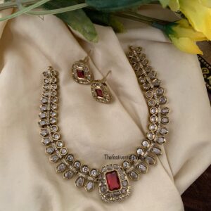 Victorian with just ruby stone necklace set