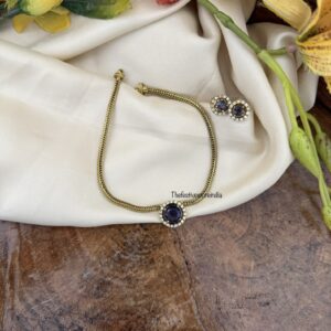 Simple pendant necklace set - Amethyst/Purple
