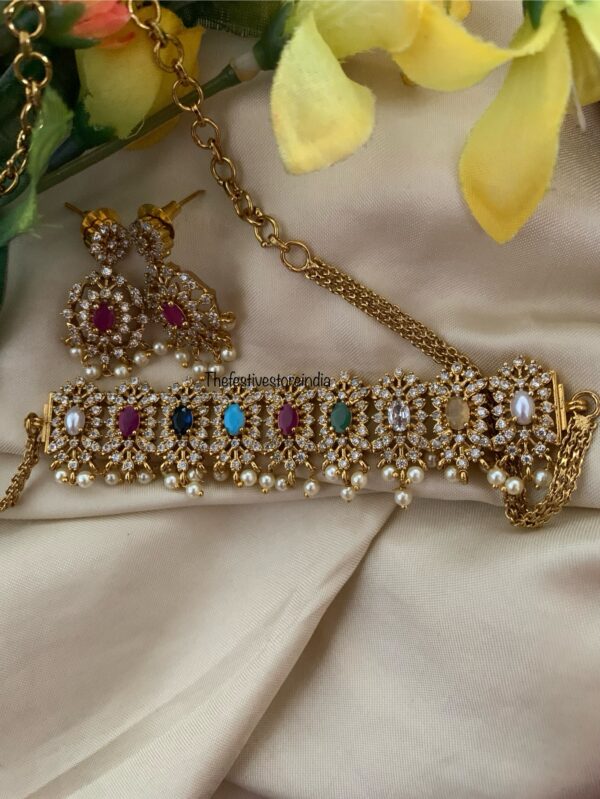 Mini Navarathna choker set