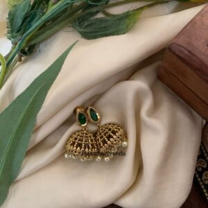 Classic jhumkas - Green
