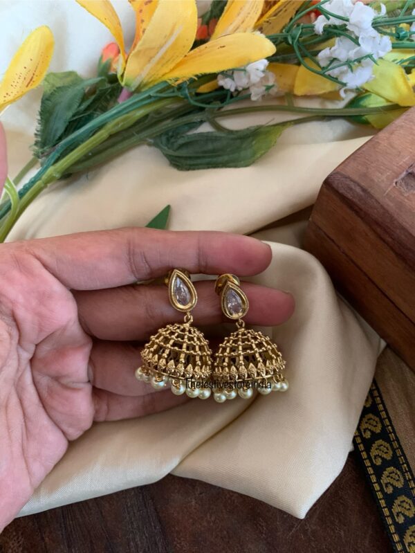 Classic jhumkas - White