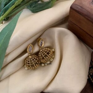 Classic jhumkas - White