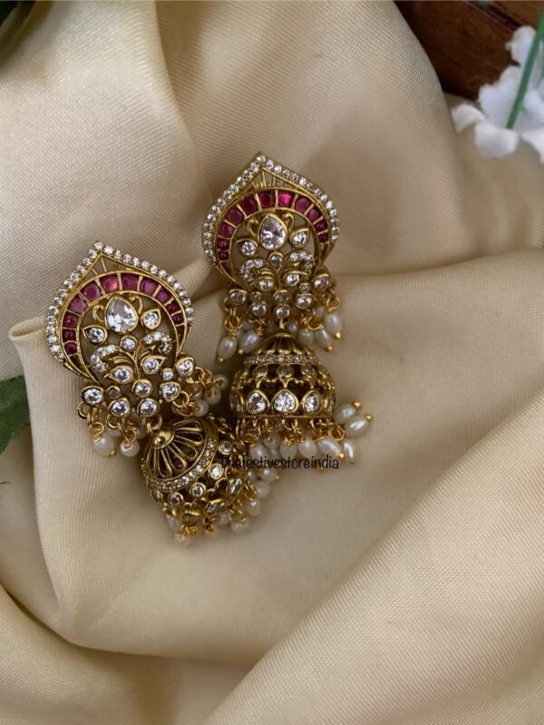 Bridal kemp rice pearls jhumkas