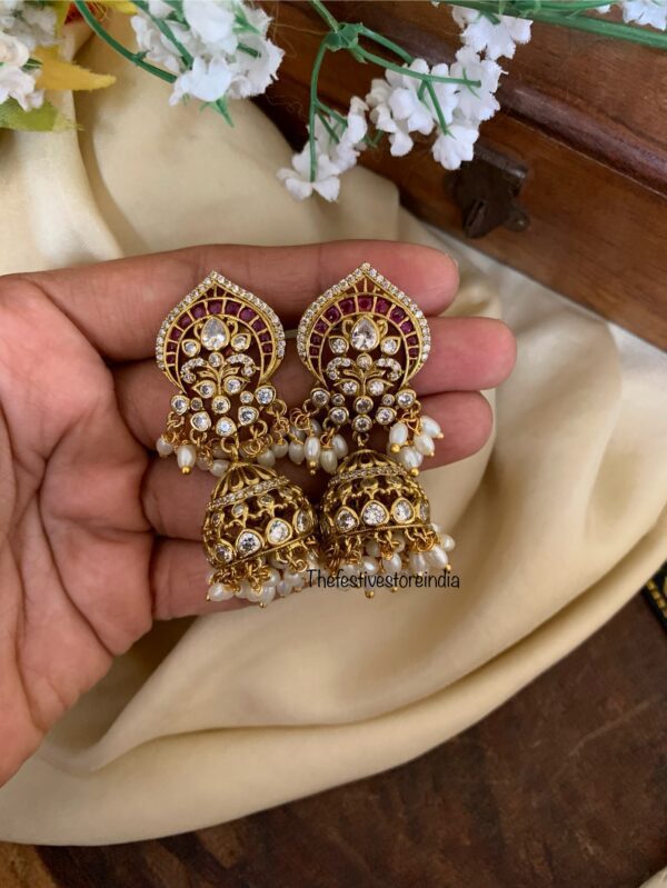 Bridal kemp rice pearls jhumkas
