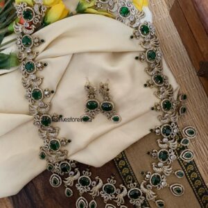 Designer Bridal Victorian emerald haaram set