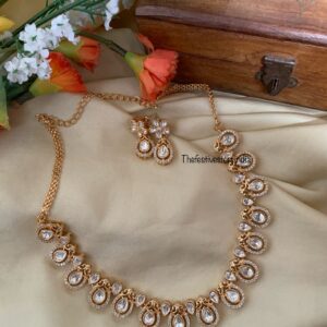 Rose gold drop kundan set