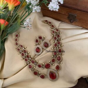 2 layer Victorian ruby necklace set