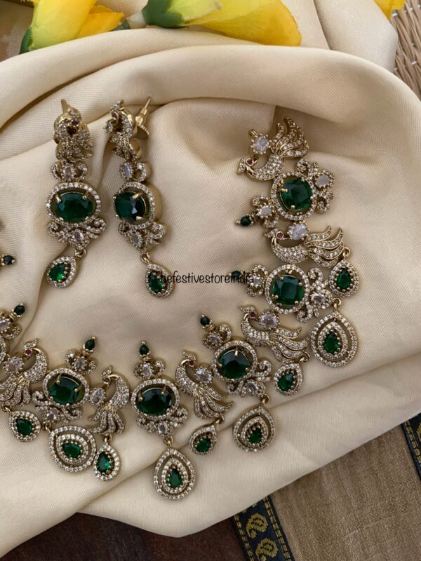 Designer Victorian necklace set - Green