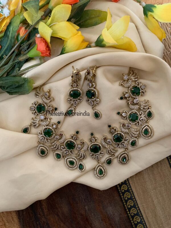 Designer Victorian necklace set - Green