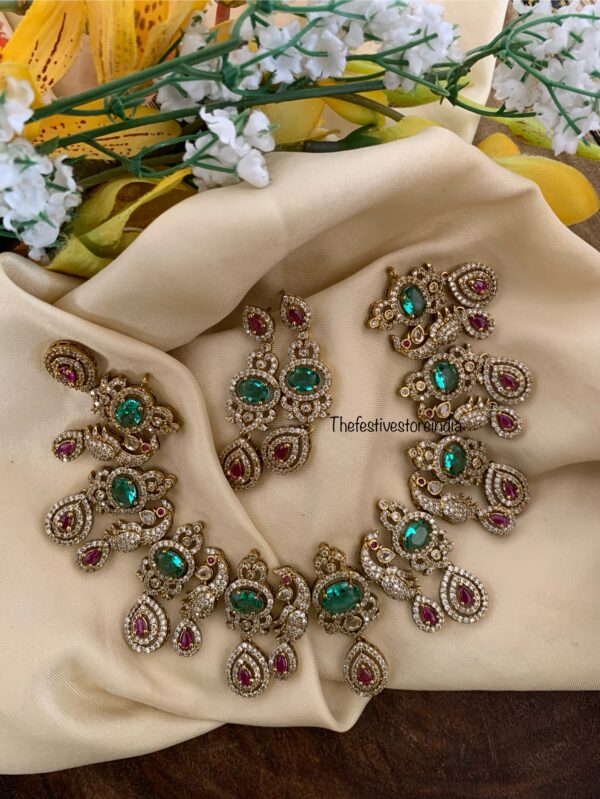 Victorian Turquoise blue and pink stone set