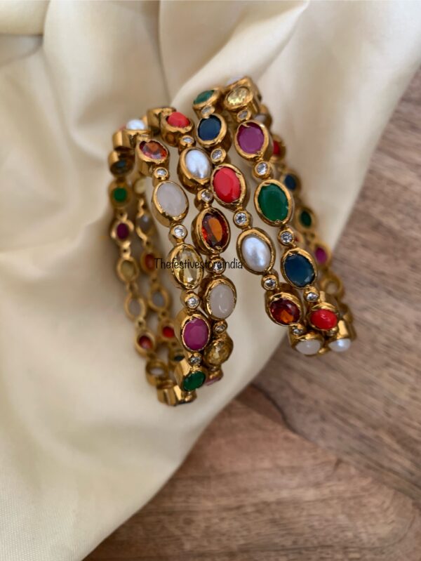 Navarathna bangles - Set of 4