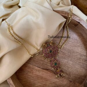 Kemp 11cms bun pin with white pearls maati