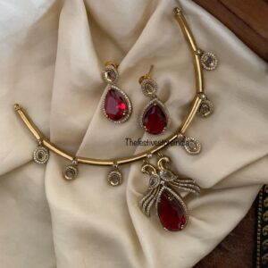 Budgeted Ruby AD drop pendant hasli set