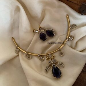 Budgeted Amethyst AD drop pendant hasli set