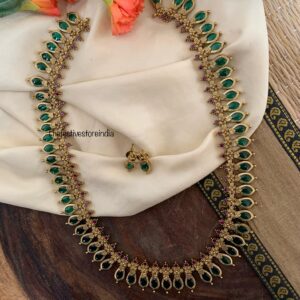 Classic stone Palakka haaram set