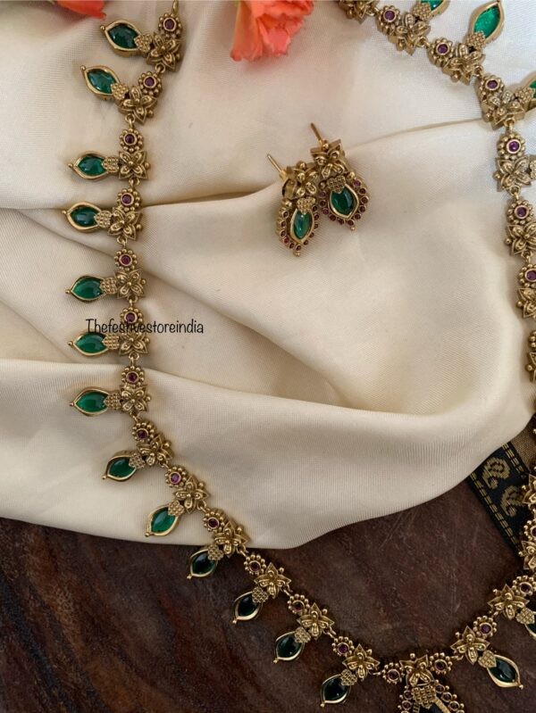 Pendant stone Palakka haaram set