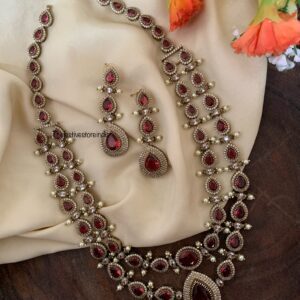 2 layer Victorian ruby haaram set