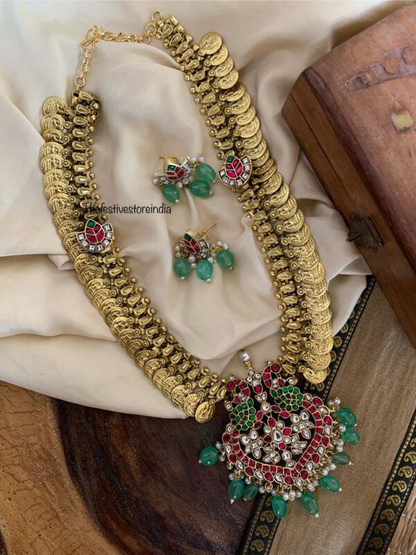 Jadau bridal kaasu haaram set