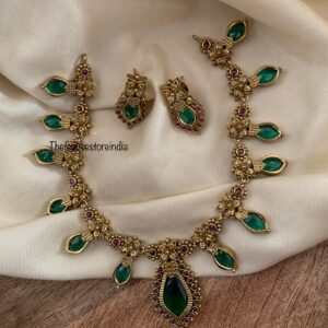 Pendant stone palakka necklace set