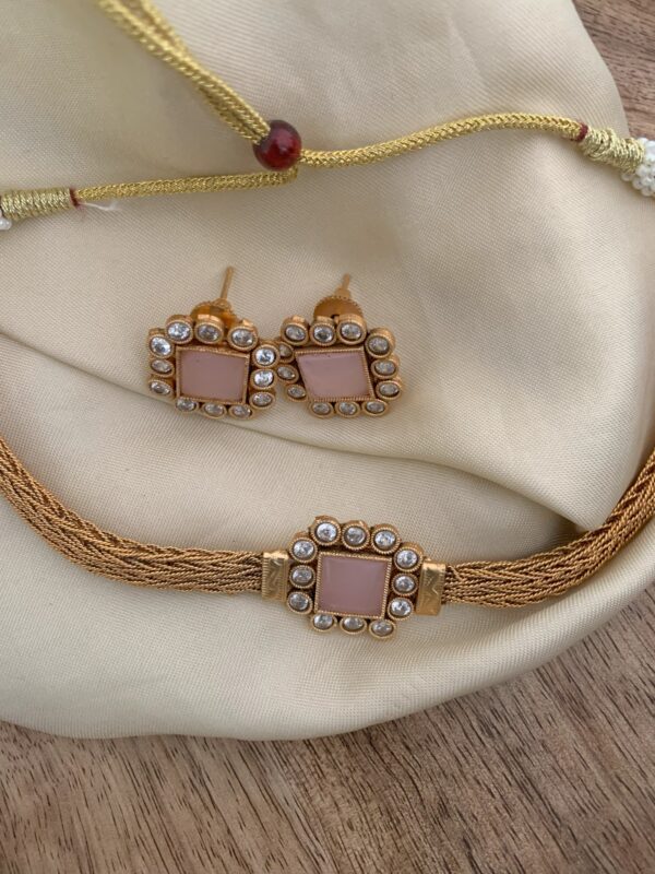 Block choker set - Pink