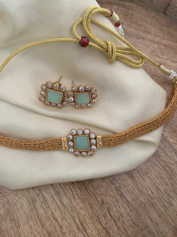 Block choker set - Mint