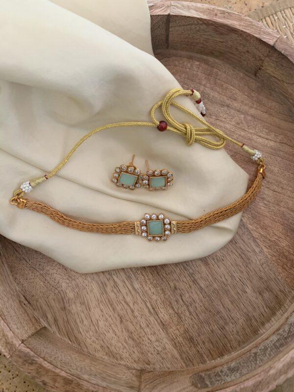 Block choker set - Mint