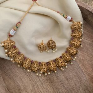 An all lakshmi matte necklace set