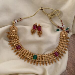 Block knit necklace set