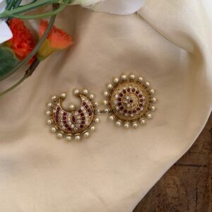 Premium Surya chandra white red set