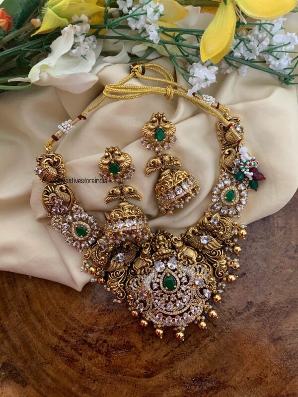AD pendant bridal all gold necklace set