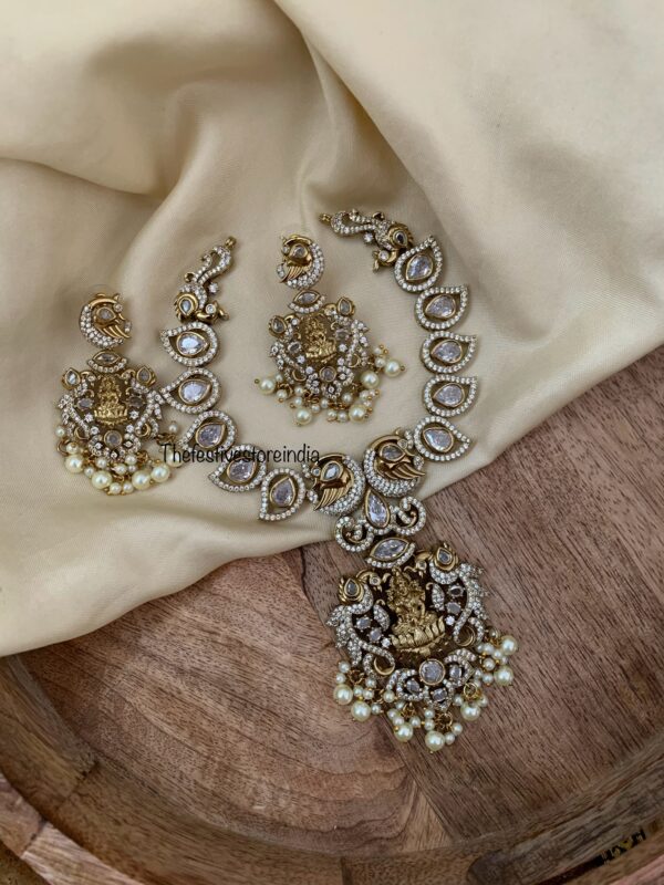 Budgeted Victorian white Lakshmi necklace set