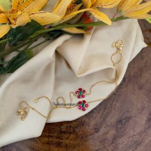 Jadau flower anklets