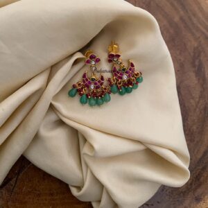 Jadau screwback mini chandbali earrings