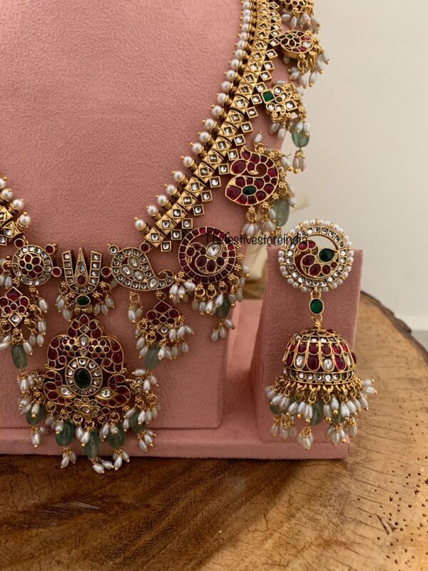 Namam rice pearls grand guttapusalu bridal haaram set
