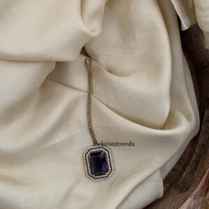 Classic single stone purple maangtikka