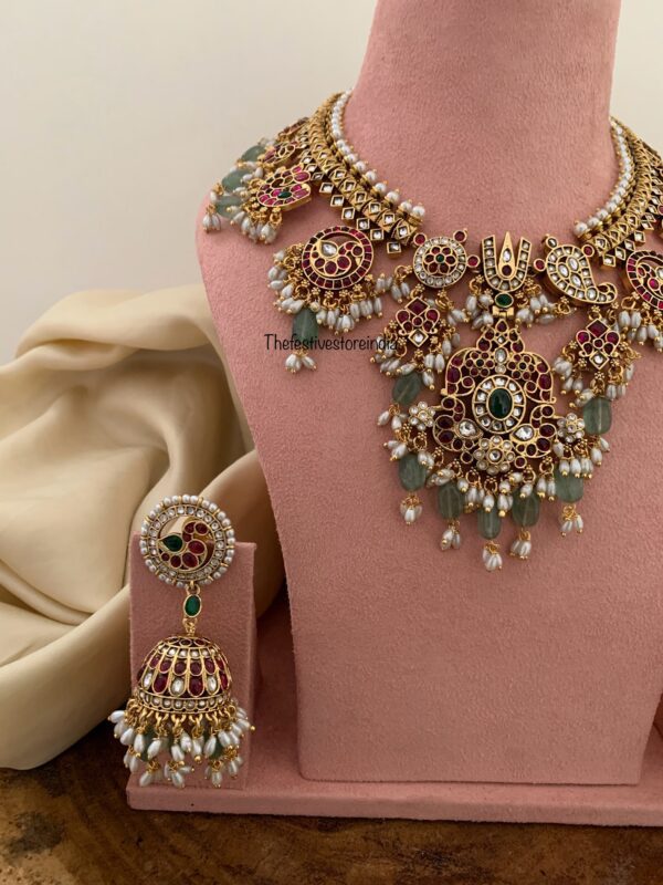 Namam rice pearls grand guttapusalu bridal necklace set