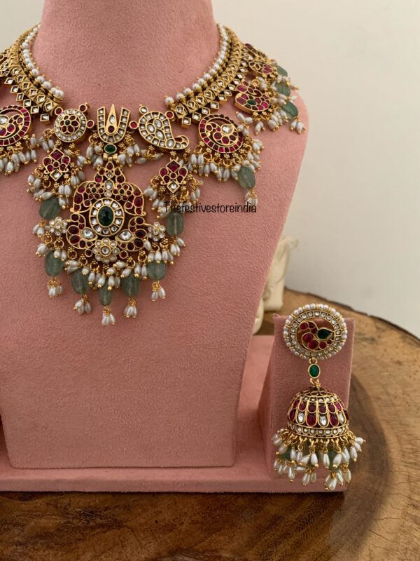 Namam rice pearls grand guttapusalu bridal necklace set