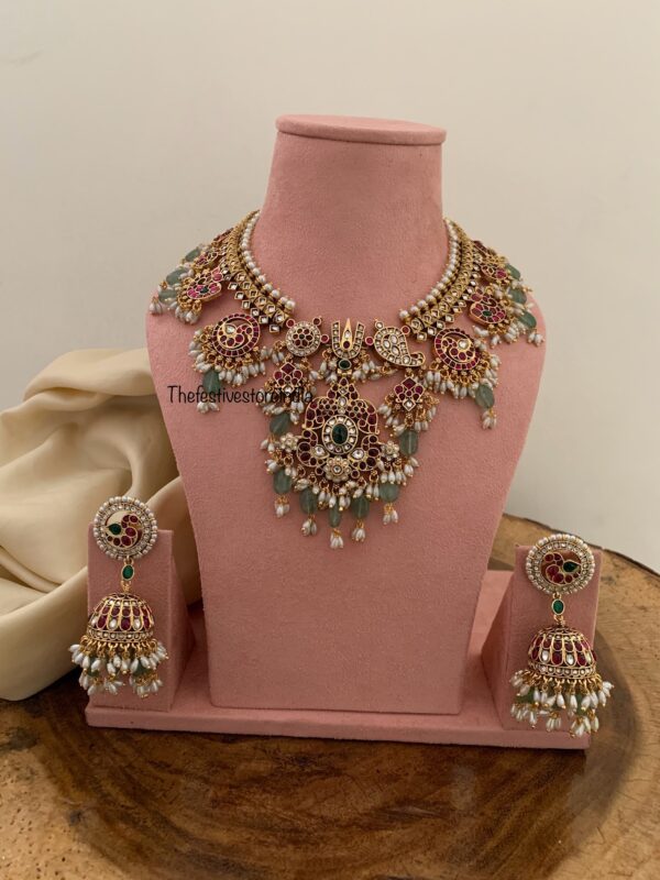 Namam rice pearls grand guttapusalu bridal necklace set
