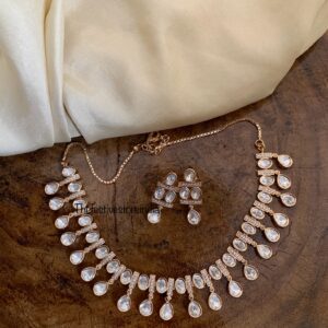 Kundan droplets necklace set