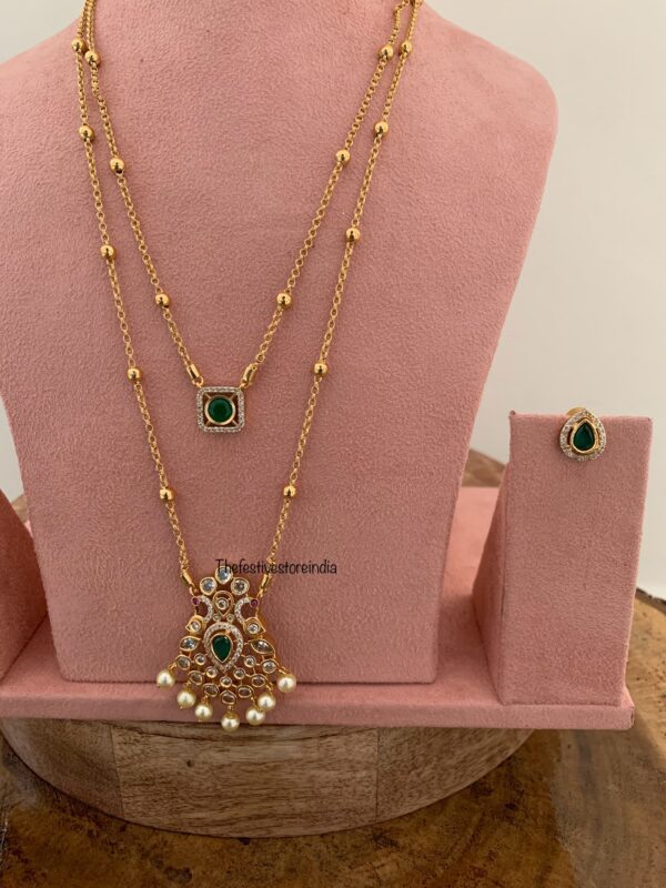 44cms 2 layer gold look alike chain set