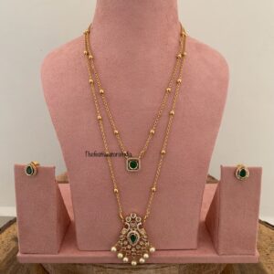 44cms 2 layer gold look alike chain set